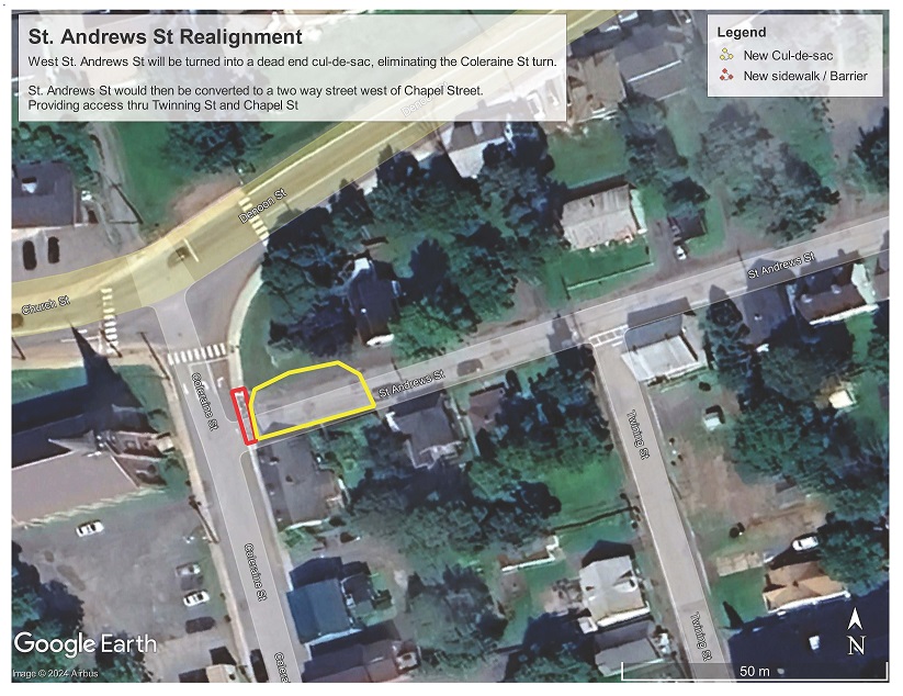 Map of proposed cul-de-sac on St. Andrews Street