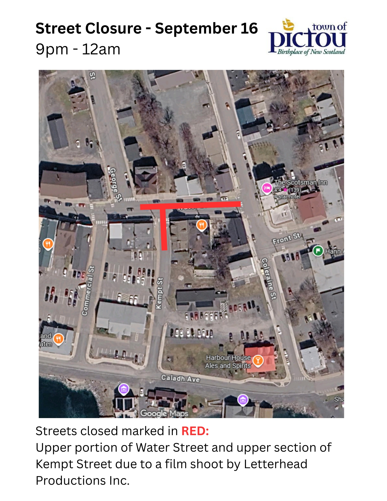 Street Closure September 16