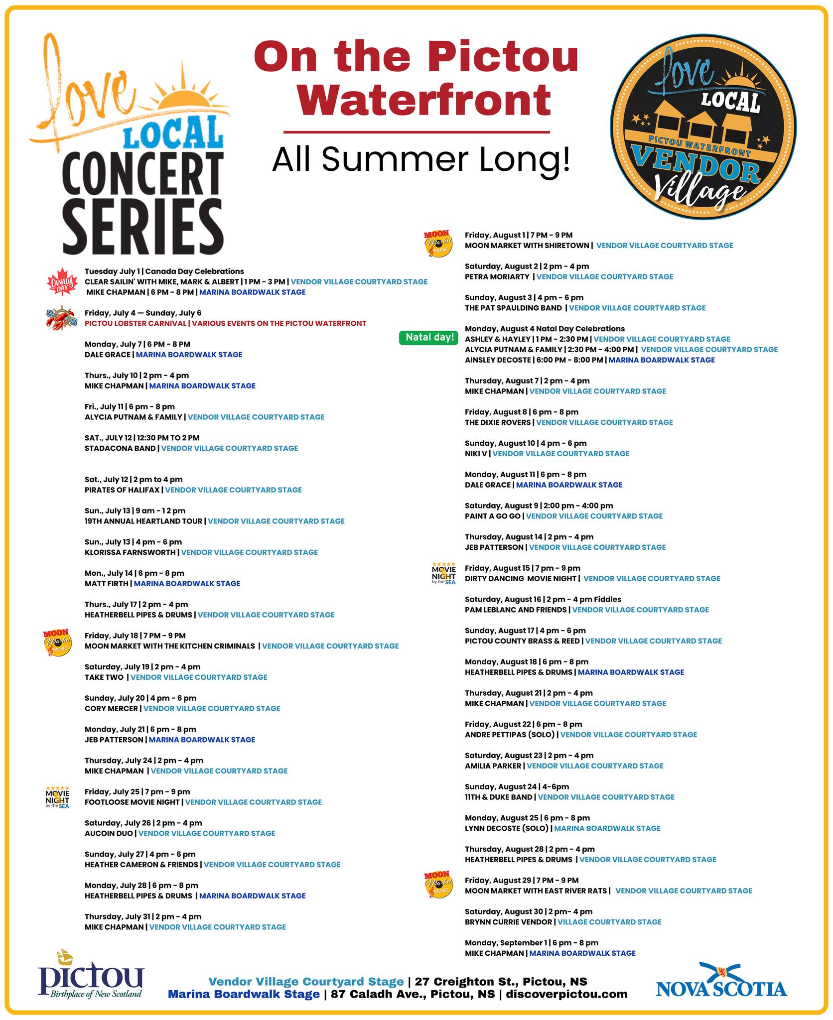 Love Local Concert Series Schedule 2025